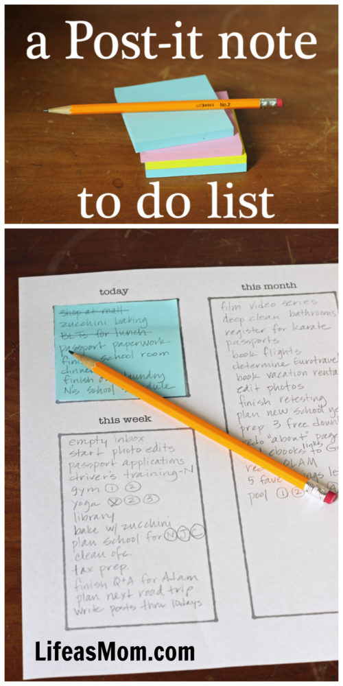 sticky note to do list