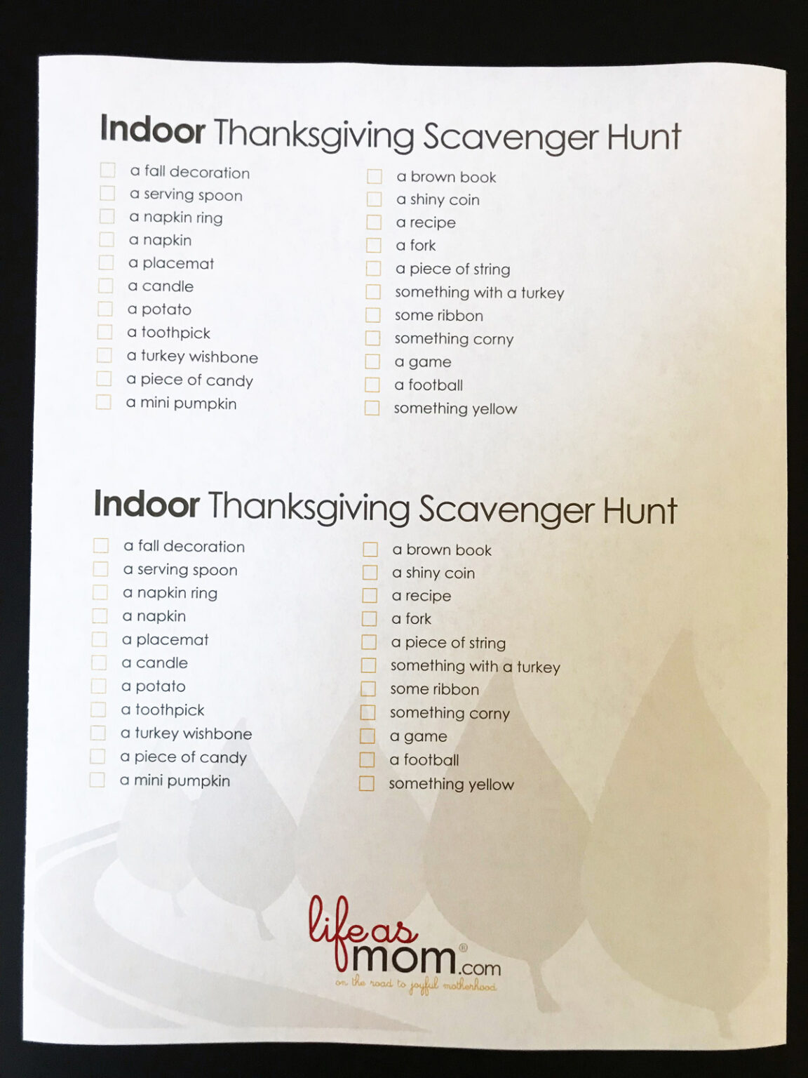 Thanksgiving Scavenger Hunt for Kids - Life as Mom