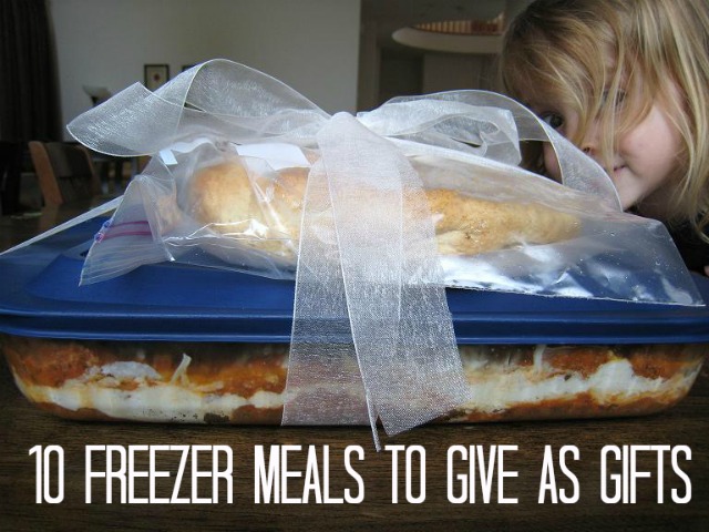 toddler with Freezer meal Gift