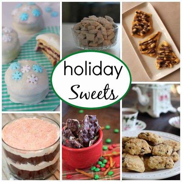 a collage of holiday sweets