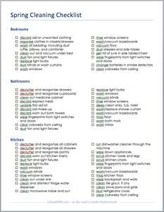 spring cleaning checklist and schedule