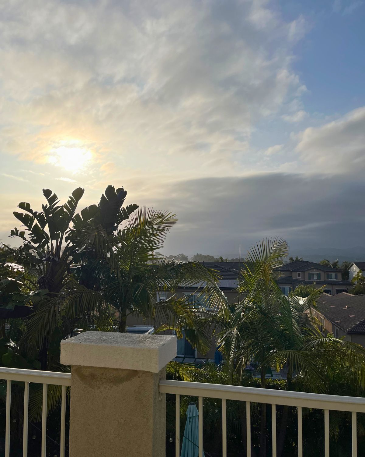 sunshine over the balcony.