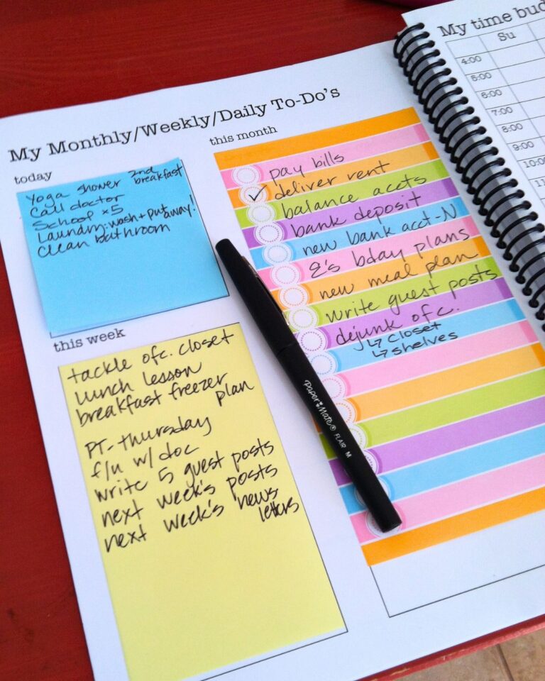 post-it notes can organize your life in a planner.