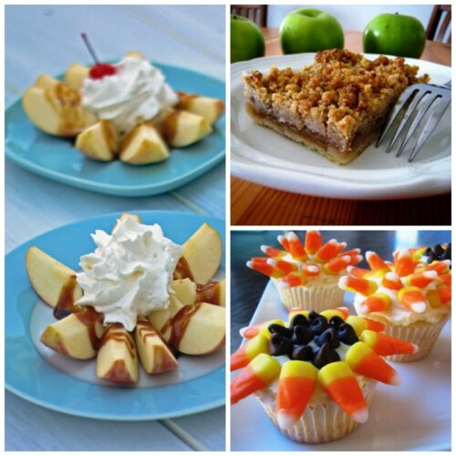 A collage of fall desserts.
