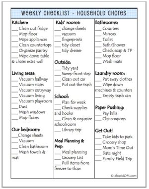 Household Chores: Organized - Life as Mom