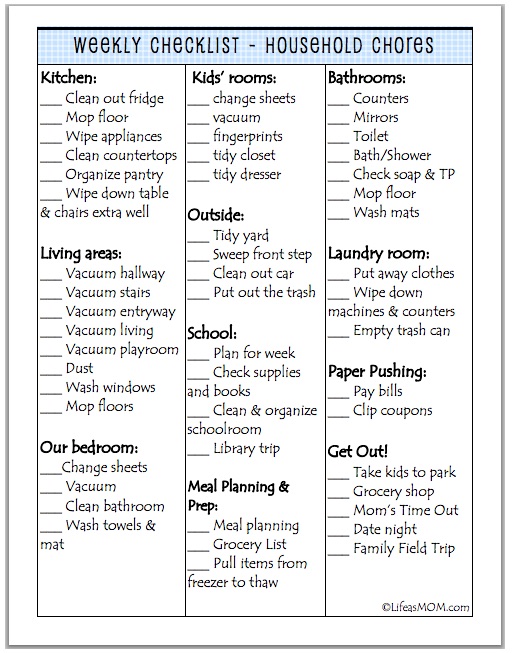 Household Chores: Organized | Tips from Life as Mom