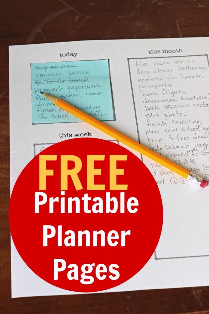 Free Printable Planner Pages