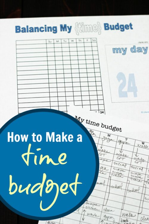 worksheets on table with text overlay: How to Make a Time Budget.