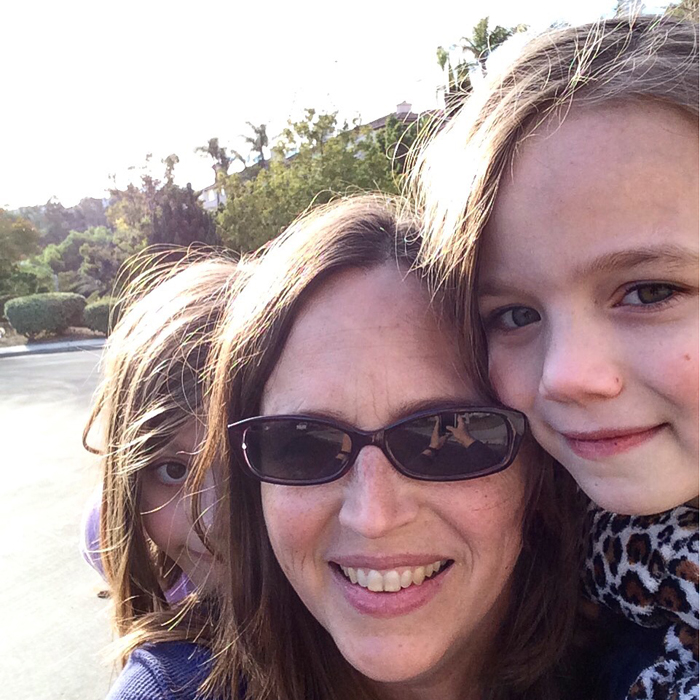 mom and girls outside