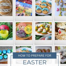 collage of things to do to prepare for easter with kids.