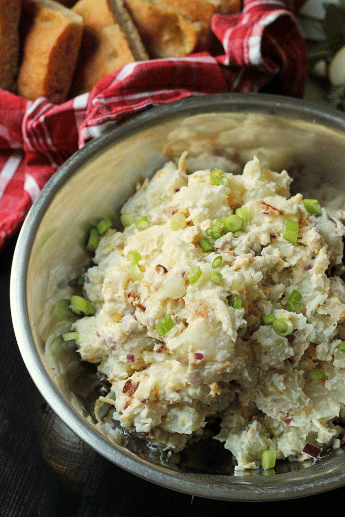 bowl of loaded potato salad