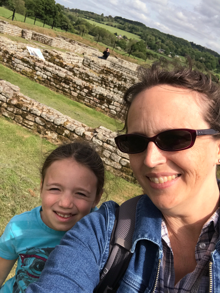 mom and daughter at Chesters Hadrian's wall