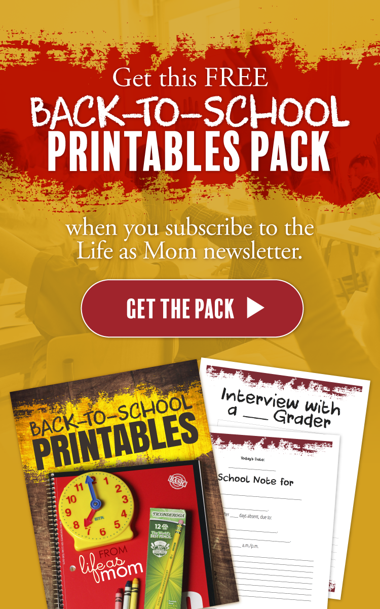 banner ad for free back to school printables pack.