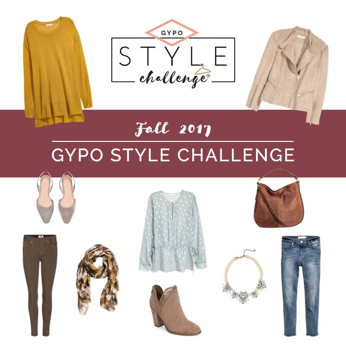 A collage of clothes items included in style challenge.