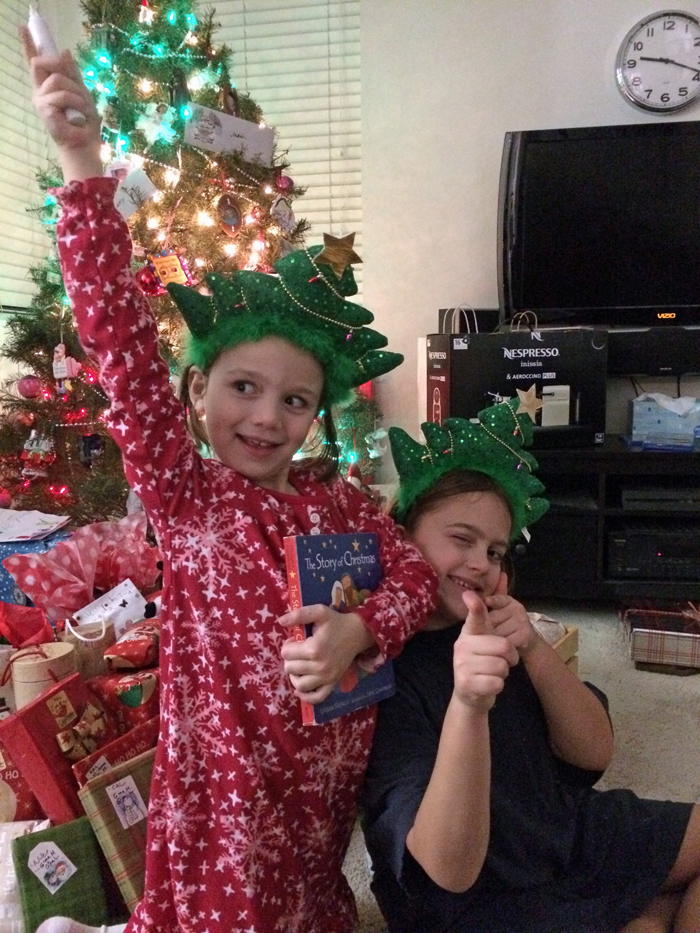 girl dressed as statue of liberty with a christmas theme