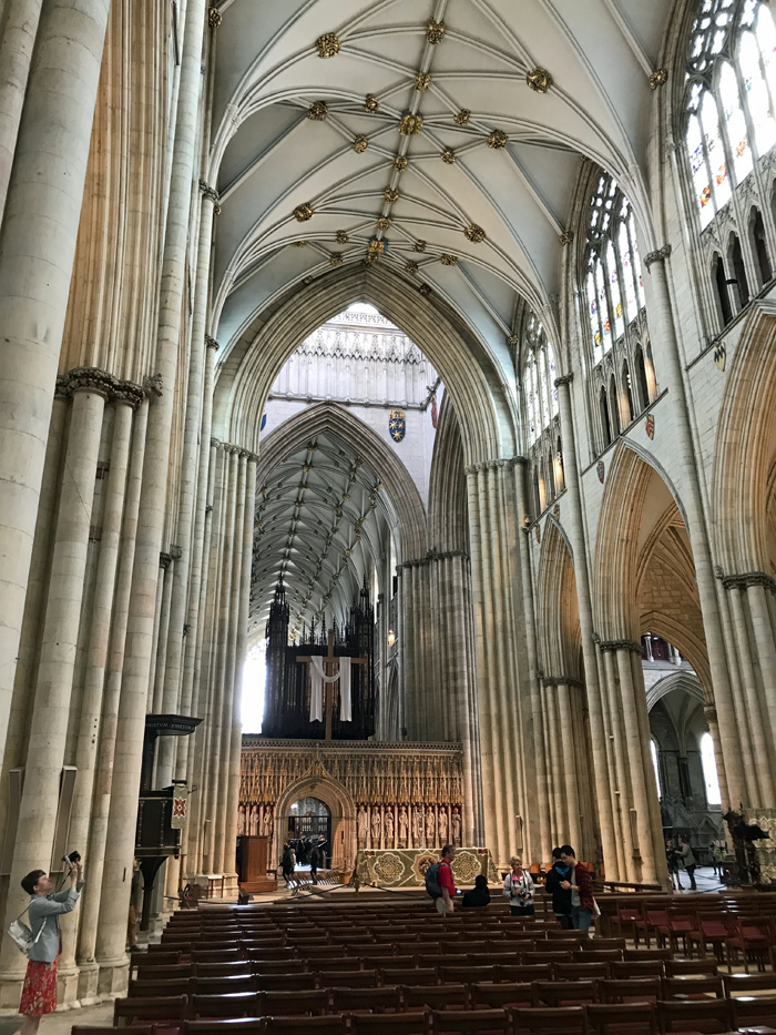 A view of the ceiling of York Minster.