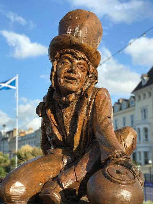 A statue of the Mad Hatter in Wales.