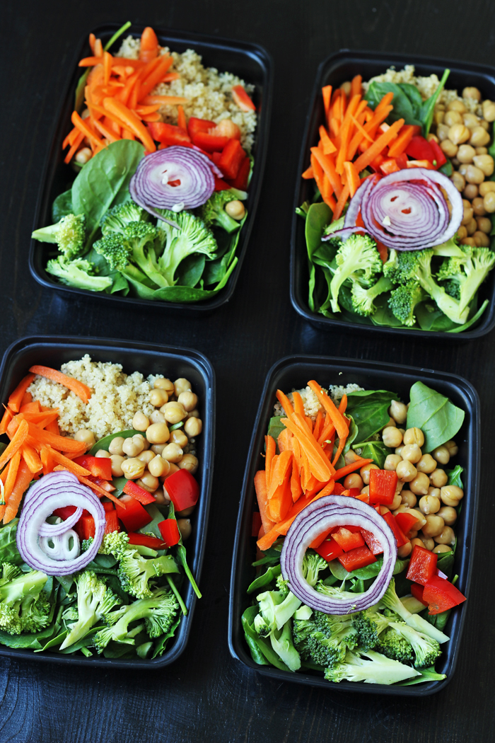 salads in take-out boxes