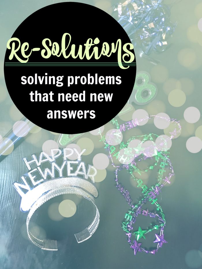 New Year accessories with text overlay: Re-Solutions: solving problems that need new answers.