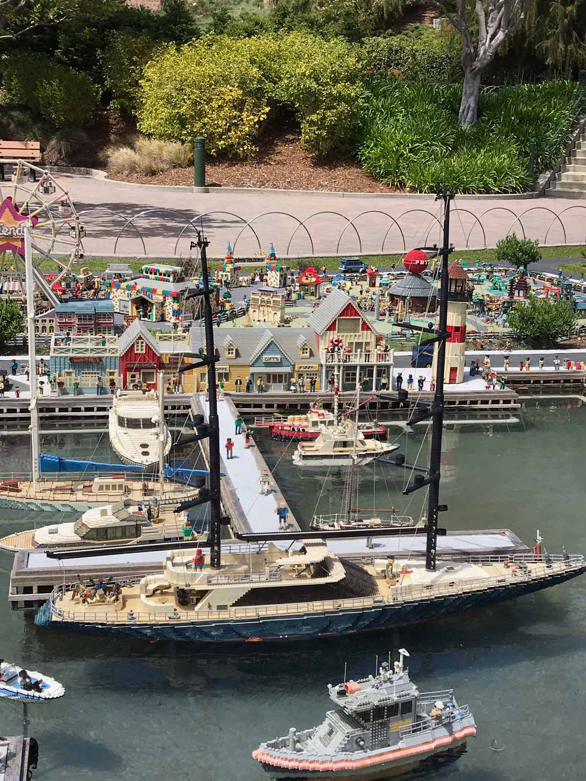 view of oceanside harbor at the legoland miniland.