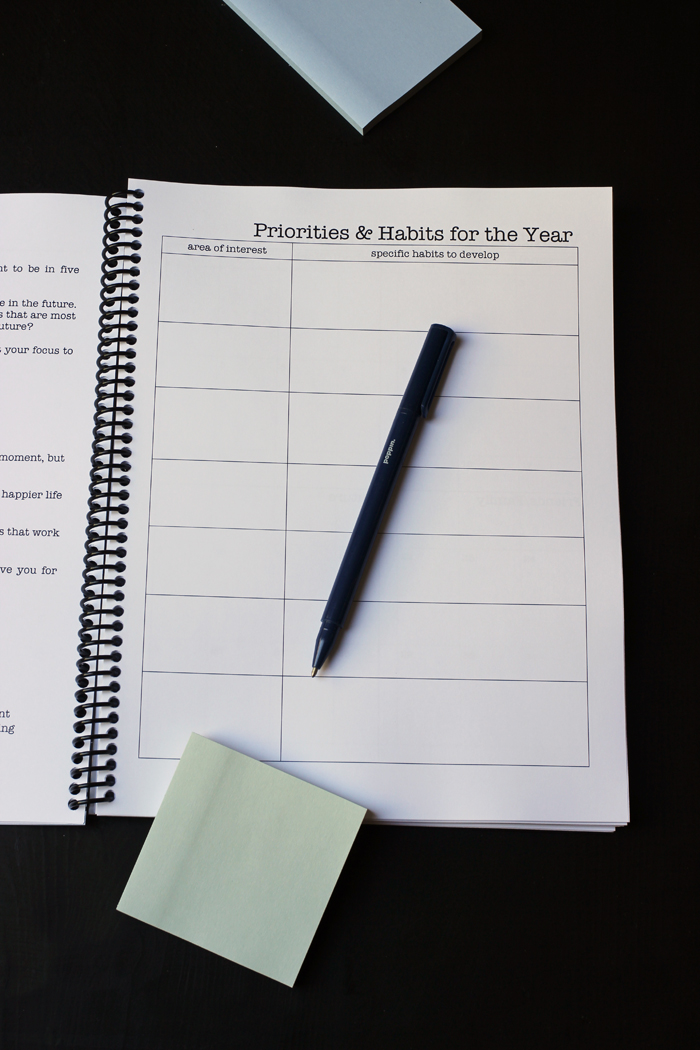 yearly priority and habit planner