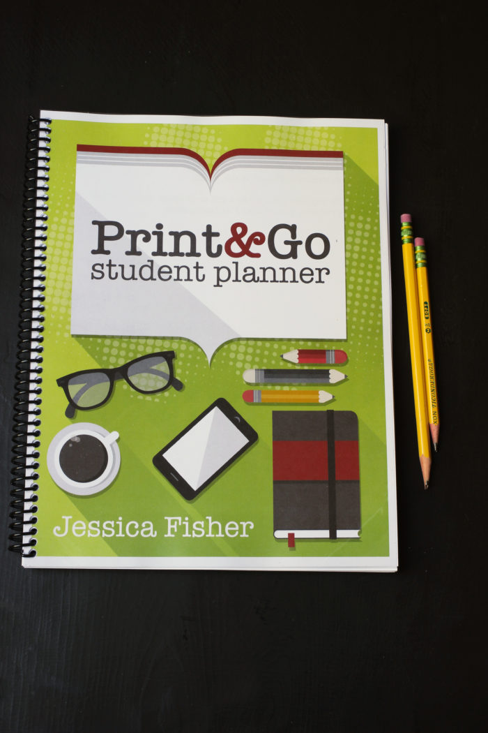 student planner with yellow pencils