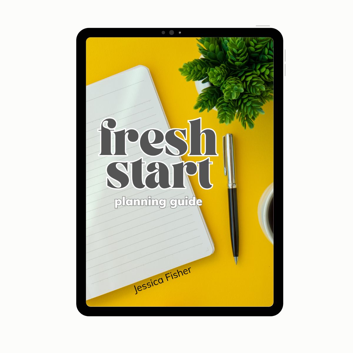fresh start planning guide cover on iPad.