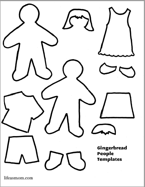 image of gingerbread people printable