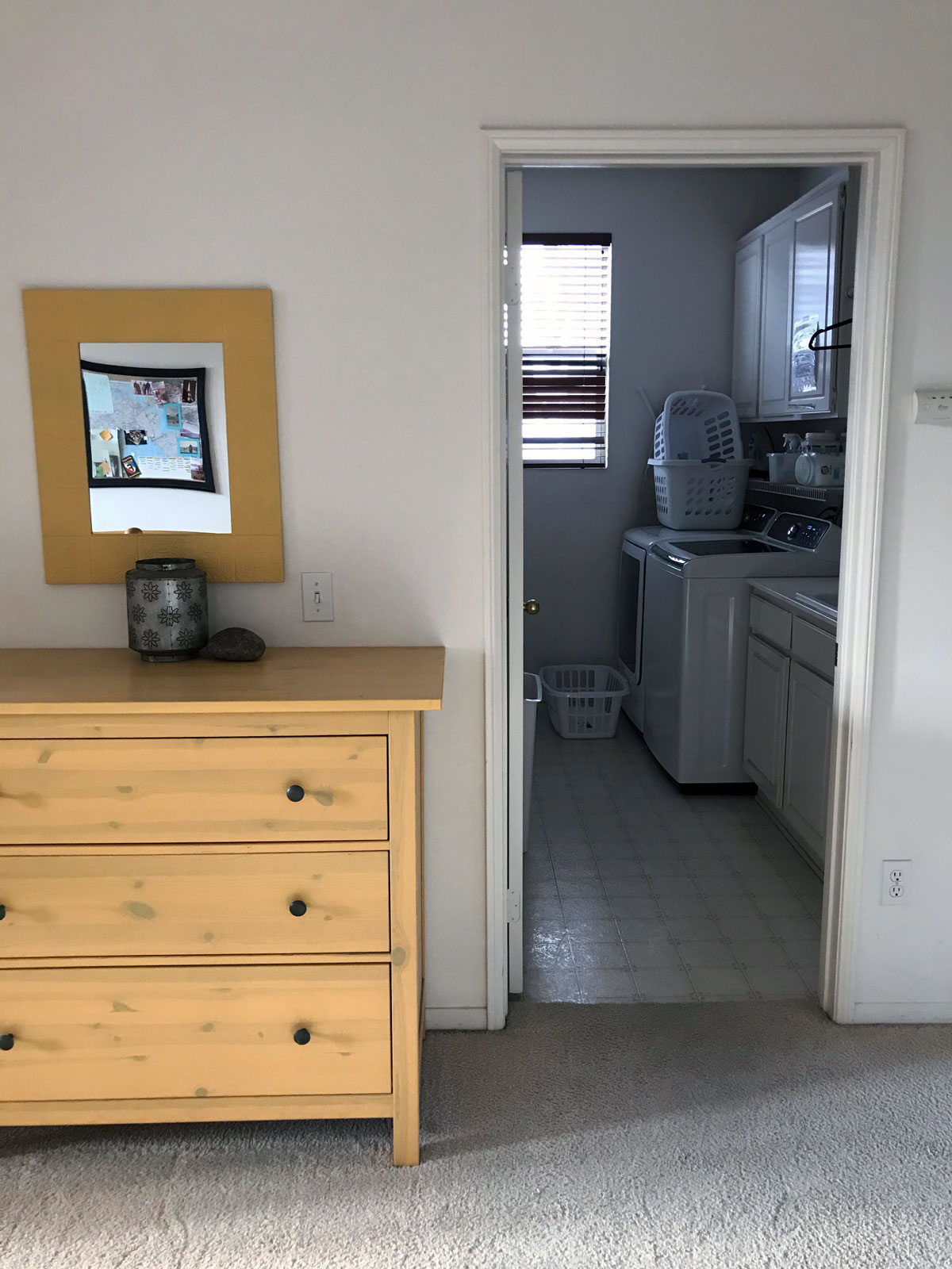 view of laundry room from hallway