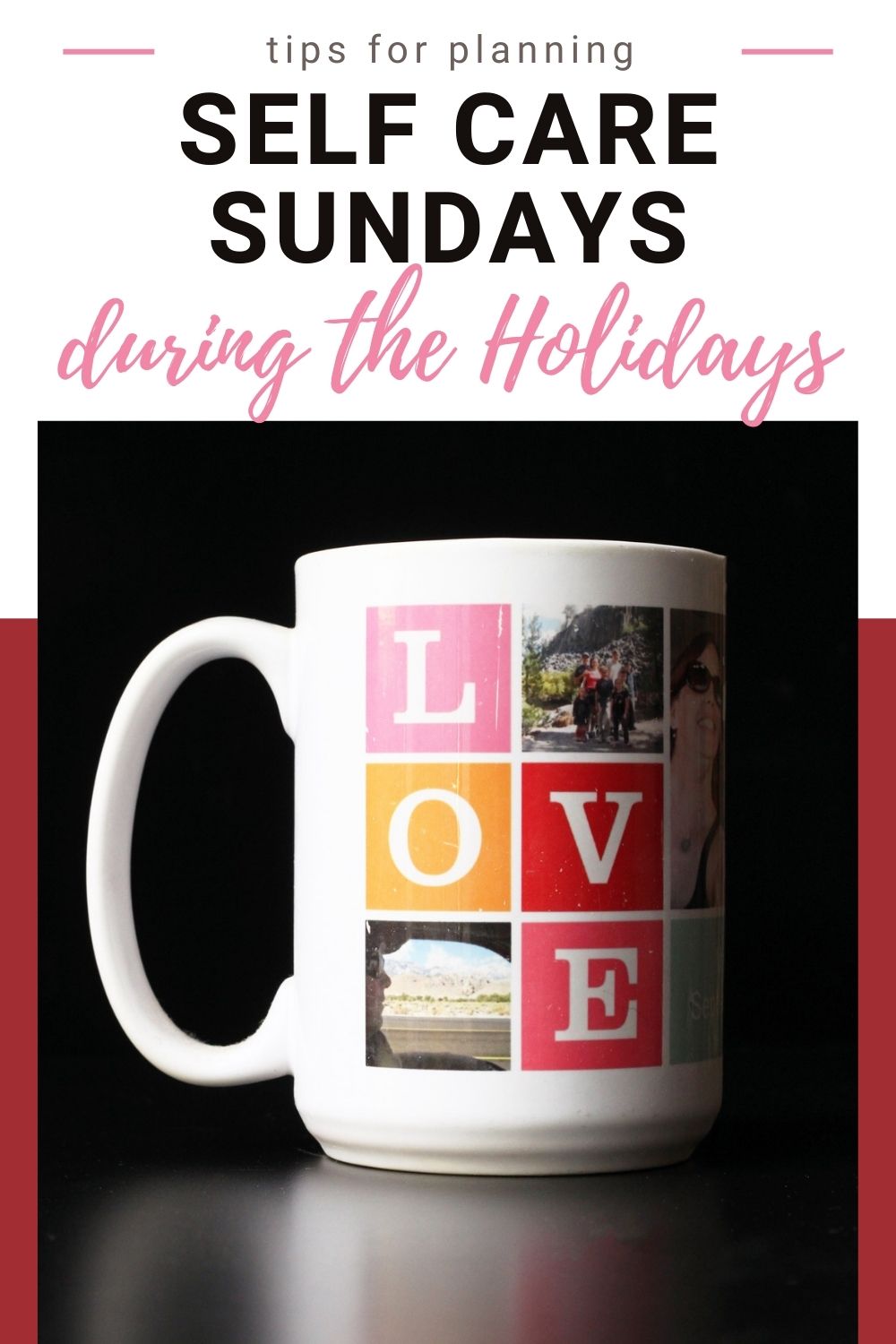 text overlay on picture of Love Mug on black background.