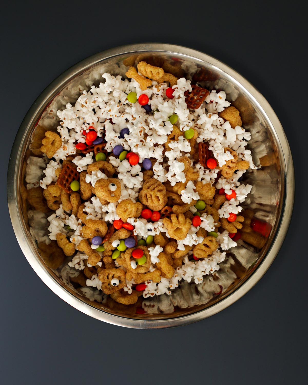 snack mix assembled in large bowl.