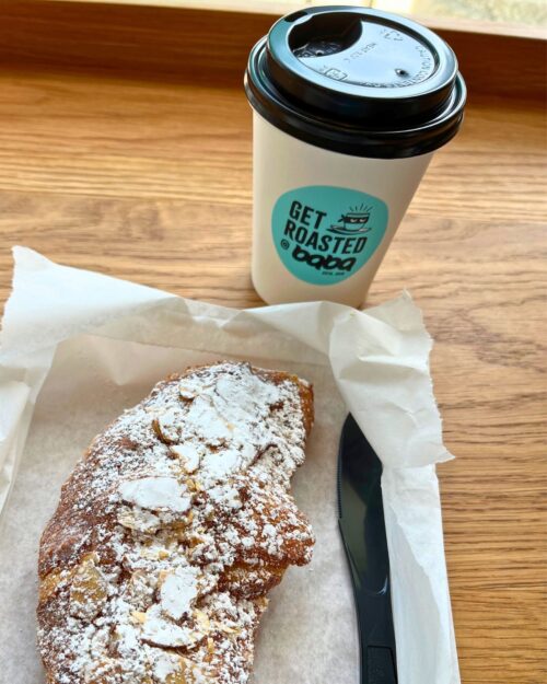 coffee and croissant from baba.