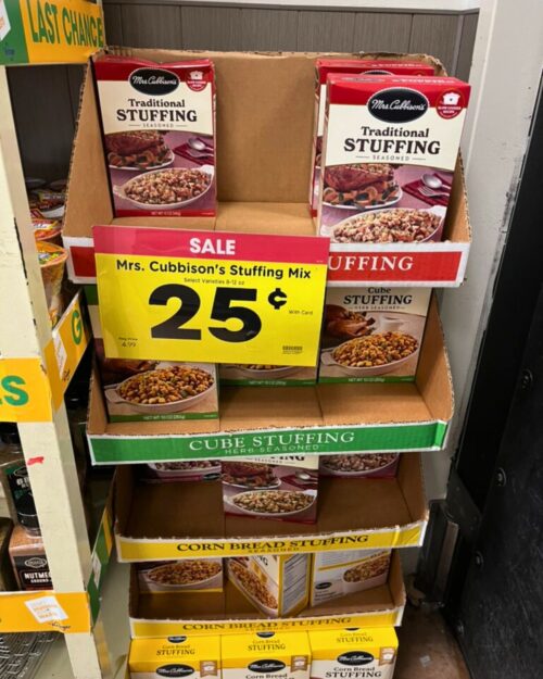 an array of stuffing boxes on clearance for a quarter.
