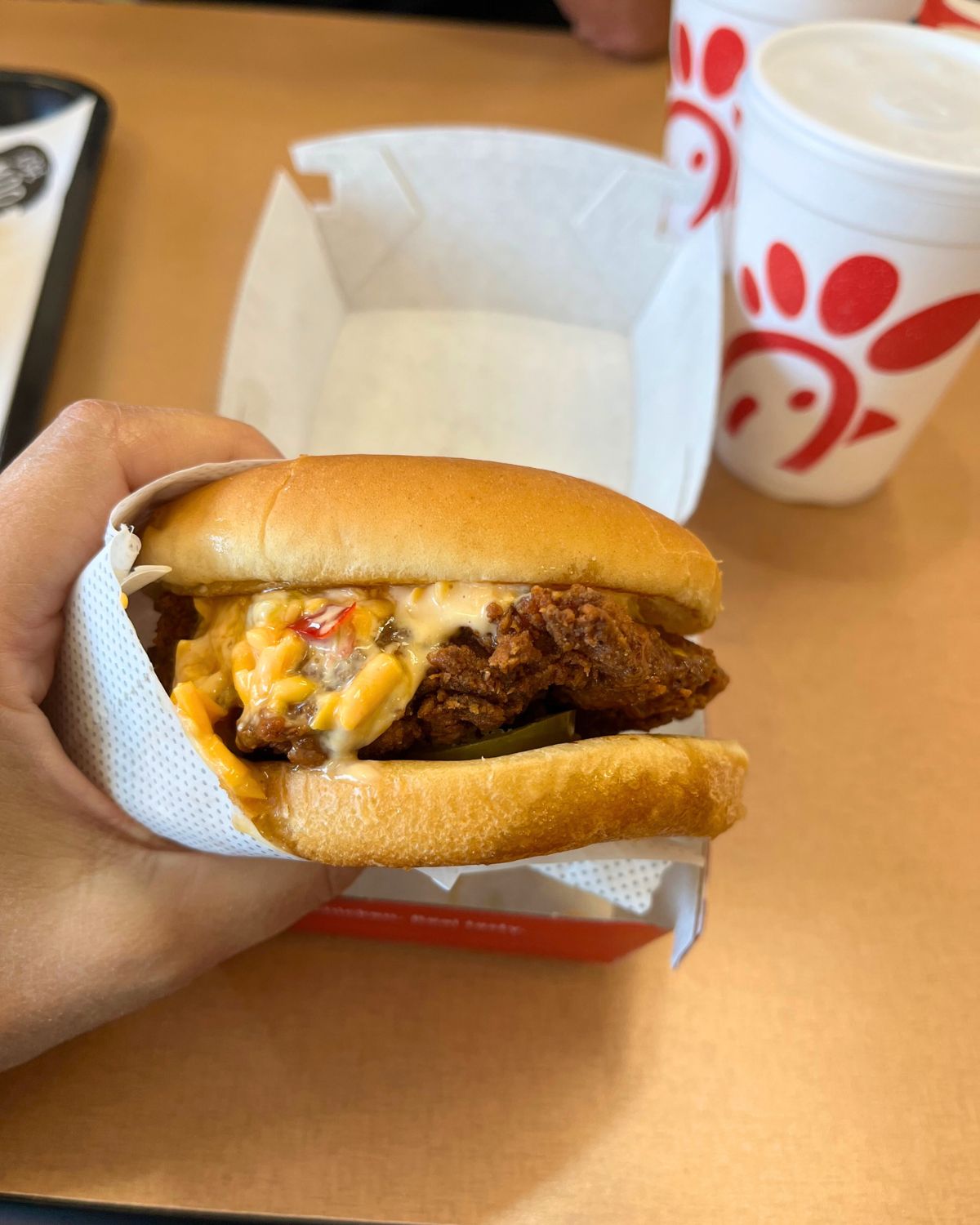 pimiento cheese sandwich from chick-fil-a.