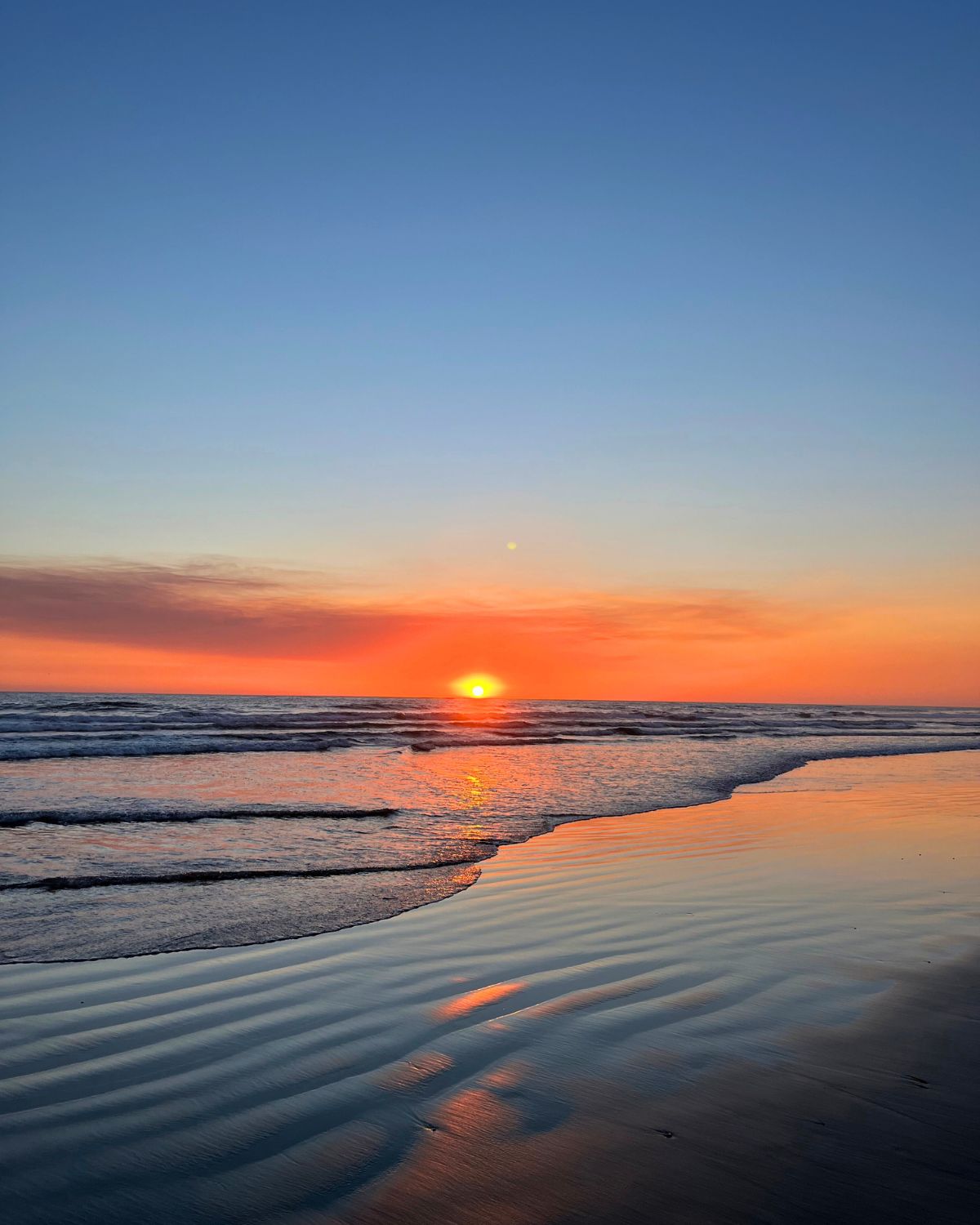 sunset on the beach.