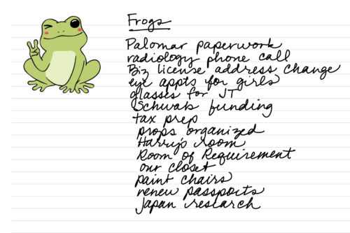List of frogs to eat.