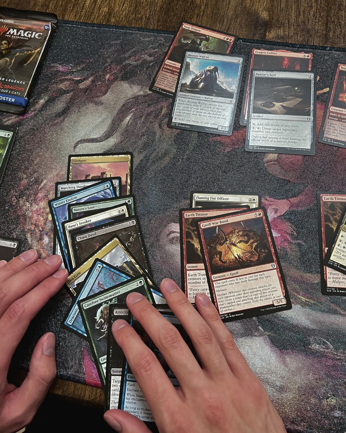 someone's magic the gathering mat.