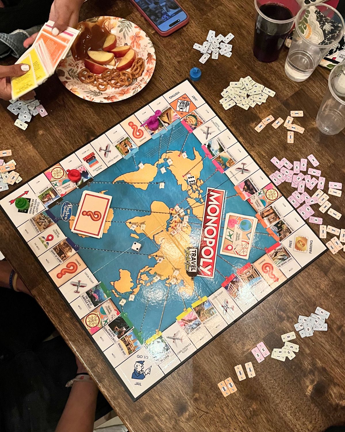 monopoly game shot from overhead.