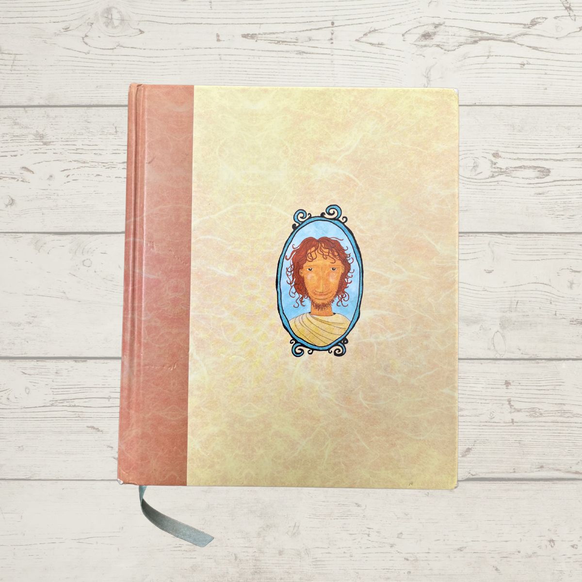 jesus story book bible on wood background.