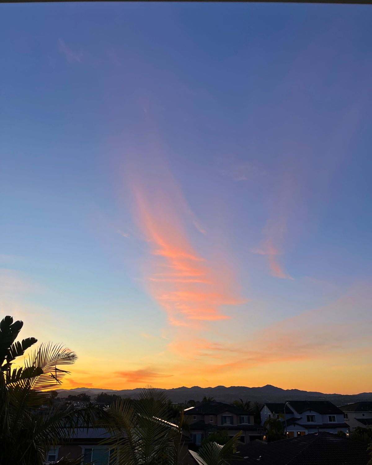 sunrise with pink clouds.