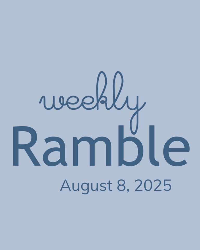 august 8 dated graphic for weekly ramble.