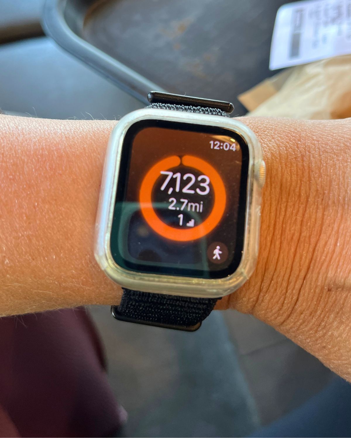 7k steps marked on apple watch.