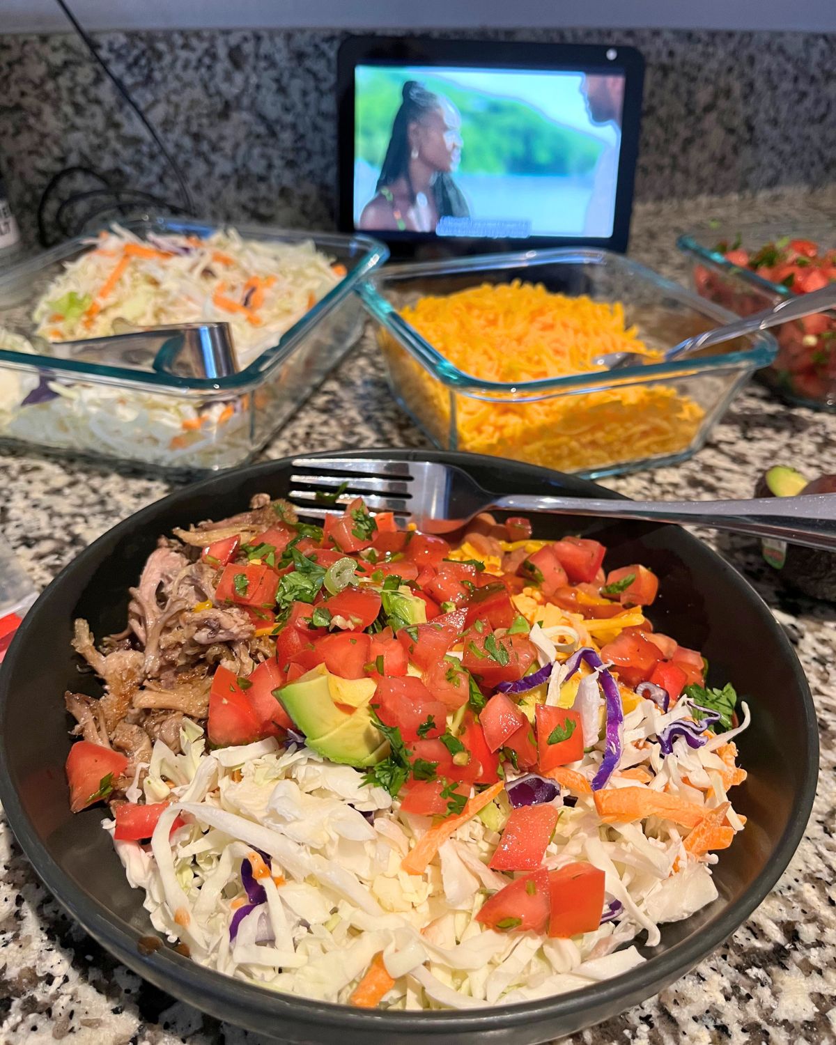 taco salad with all the fixings.