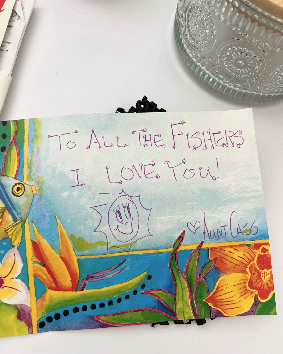 note from Aunt Cass found while cleaning. 