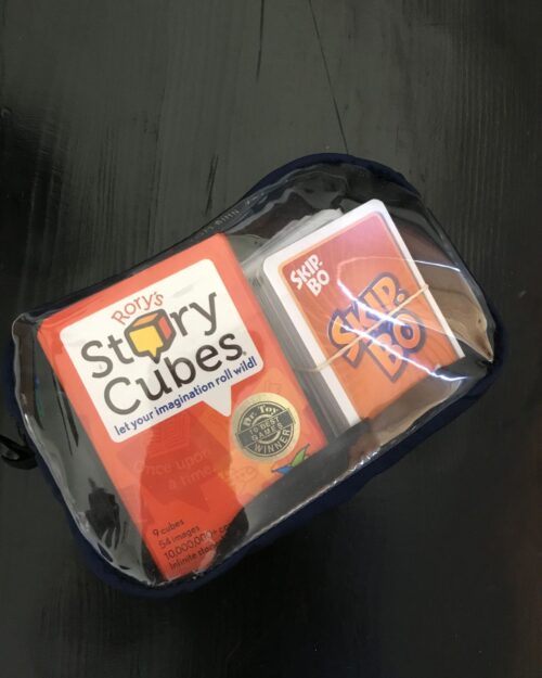 card games packed in travel cube.