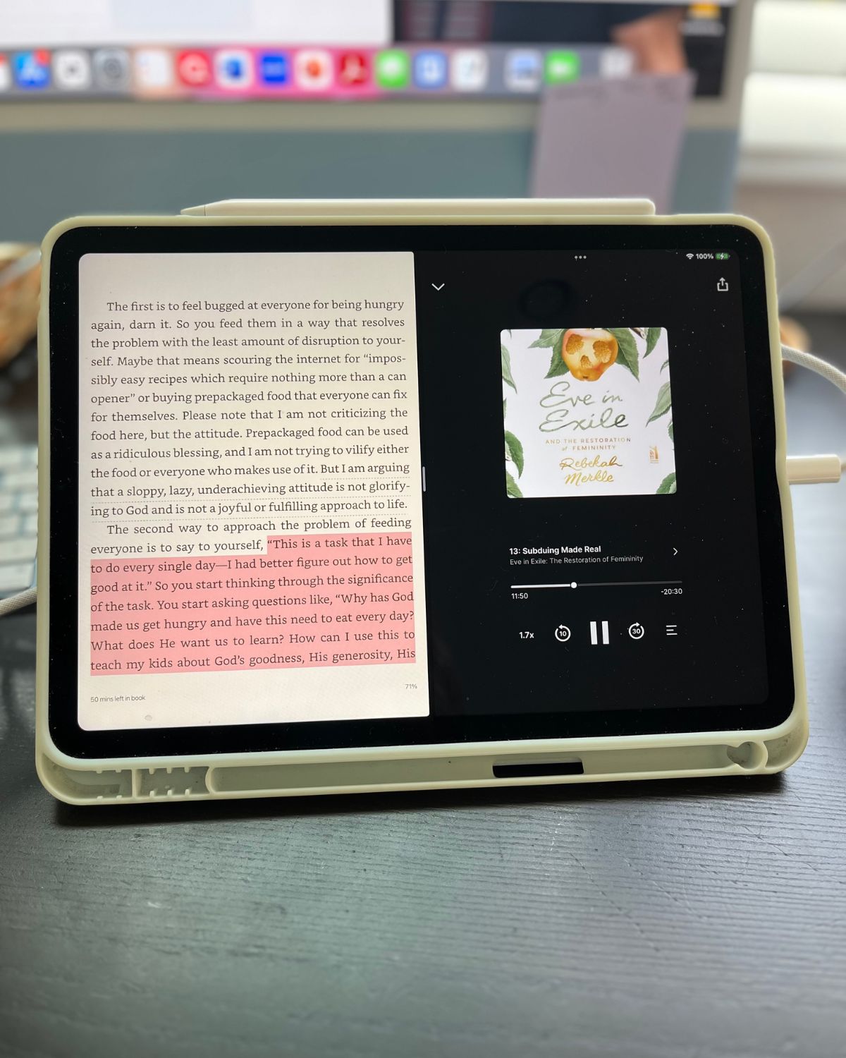 eve in exile on kindle and canon plus in split windows on iPad.