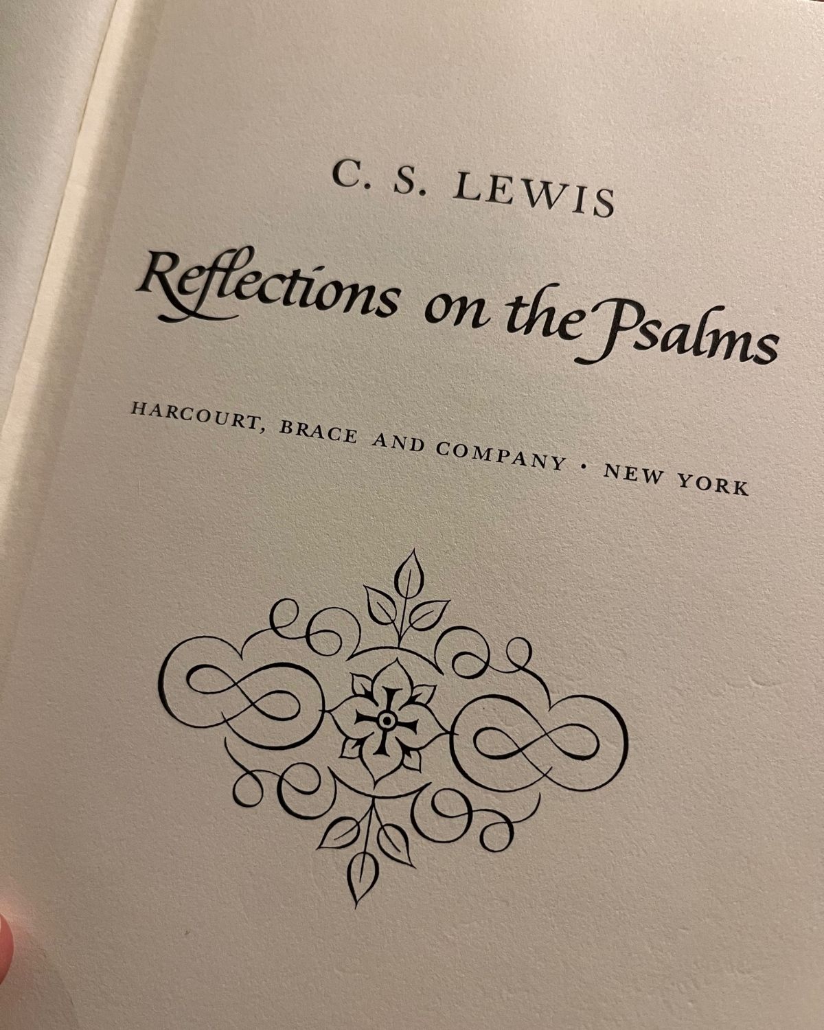 cs lewis' reflections on the psalms title page.