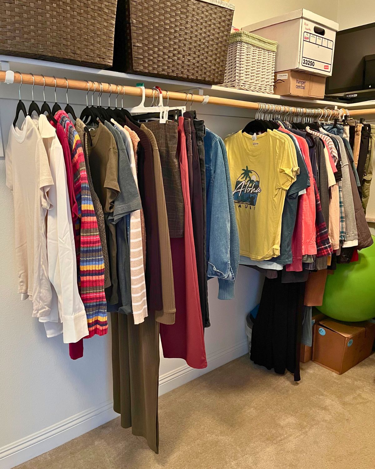view of clothes in closet.
