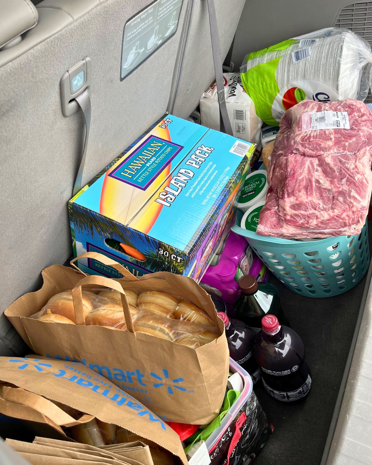 costco business haul in back of van.