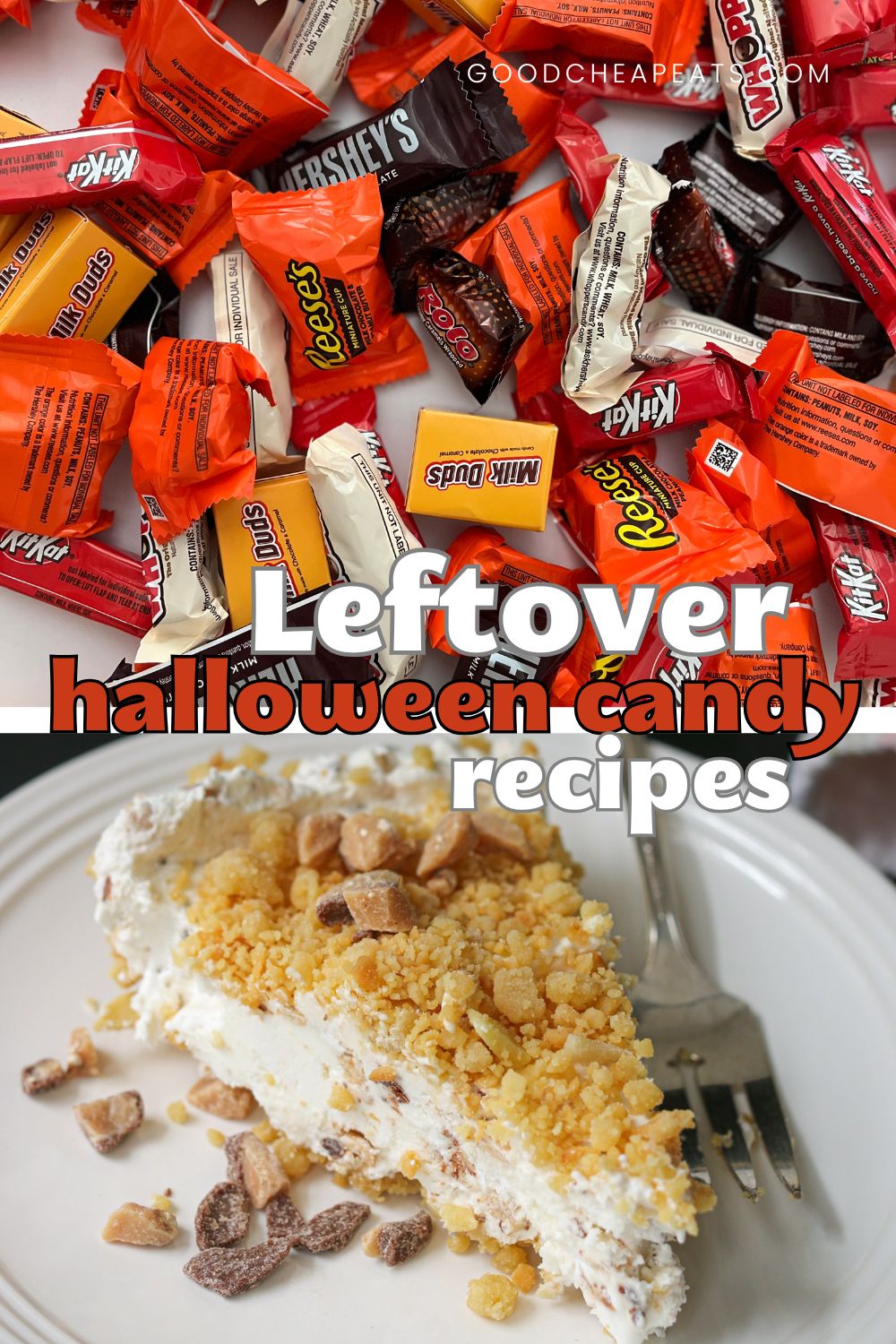 collage of what to do with halloween candy.